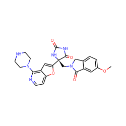 COc1ccc2c(c1)C(=O)N(C[C@@]1(c3cc4c(N5CCNCC5)nccc4o3)NC(=O)NC1=O)C2 ZINC000202004908