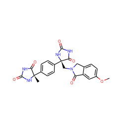 COc1ccc2c(c1)C(=O)N(C[C@@]1(c3ccc([C@]4(C)NC(=O)NC4=O)cc3)NC(=O)NC1=O)C2 ZINC000058583215