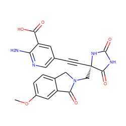 COc1ccc2c(c1)C(=O)N(C[C@]1(C#Cc3cnc(N)c(C(=O)O)c3)NC(=O)NC1=O)C2 ZINC000096173727