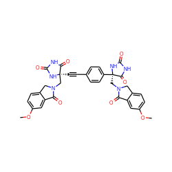 COc1ccc2c(c1)C(=O)N(C[C@]1(c3ccc(C#C[C@]4(CN5Cc6ccc(OC)cc6C5=O)NC(=O)NC4=O)cc3)NC(=O)NC1=O)C2 ZINC000167586481