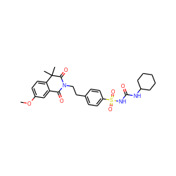 COc1ccc2c(c1)C(=O)N(CCc1ccc(S(=O)(=O)NC(=O)NC3CCCCC3)cc1)C(=O)C2(C)C ZINC000001482077