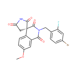 COc1ccc2c(c1)C(=O)N(Cc1ccc(Br)cc1F)C(=O)[C@@]21CC(=O)NC1=O ZINC000013737588