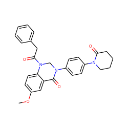 COc1ccc2c(c1)C(=O)N(c1ccc(N3CCCCC3=O)cc1)CN2C(=O)Cc1ccccc1 ZINC001772571056