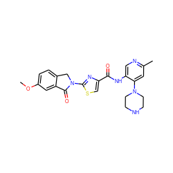 COc1ccc2c(c1)C(=O)N(c1nc(C(=O)Nc3cnc(C)cc3N3CCNCC3)cs1)C2 ZINC000096269593