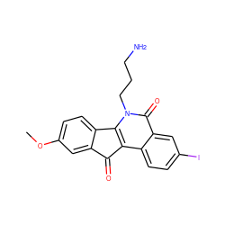 COc1ccc2c(c1)C(=O)c1c-2n(CCCN)c(=O)c2cc(I)ccc12 ZINC000095598344