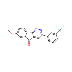 COc1ccc2c(c1)C(=O)c1cc(-c3cccc(C(F)(F)F)c3)nnc1-2 ZINC000013743563