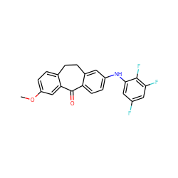 COc1ccc2c(c1)C(=O)c1ccc(Nc3cc(F)cc(F)c3F)cc1CC2 ZINC000095580027