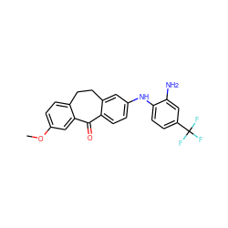 COc1ccc2c(c1)C(=O)c1ccc(Nc3ccc(C(F)(F)F)cc3N)cc1CC2 ZINC000095572992