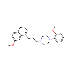 COc1ccc2c(c1)C(CCCN1CCN(c3ccccc3OC)CC1)=CCC2 ZINC000000598816