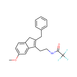 COc1ccc2c(c1)C(CCNC(=O)C(F)(F)F)=C(Cc1ccccc1)C2 ZINC000013491252