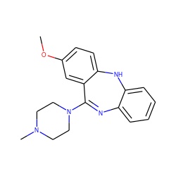 COc1ccc2c(c1)C(N1CCN(C)CC1)=Nc1ccccc1N2 ZINC000013775872