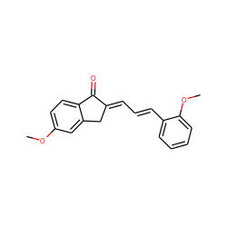 COc1ccc2c(c1)C/C(=C\C=C\c1ccccc1OC)C2=O ZINC000169310182