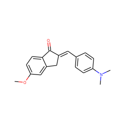 COc1ccc2c(c1)C/C(=C\c1ccc(N(C)C)cc1)C2=O ZINC000036381220