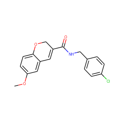 COc1ccc2c(c1)C=C(C(=O)NCc1ccc(Cl)cc1)CO2 ZINC000001391499