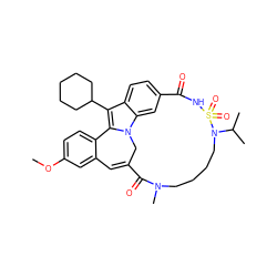 COc1ccc2c(c1)C=C1Cn3c-2c(C2CCCCC2)c2ccc(cc23)C(=O)NS(=O)(=O)N(C(C)C)CCCCN(C)C1=O ZINC000084727890