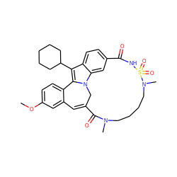 COc1ccc2c(c1)C=C1Cn3c-2c(C2CCCCC2)c2ccc(cc23)C(=O)NS(=O)(=O)N(C)CCCCN(C)C1=O ZINC000084727663