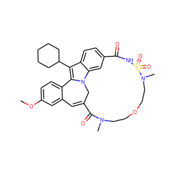 COc1ccc2c(c1)C=C1Cn3c-2c(C2CCCCC2)c2ccc(cc23)C(=O)NS(=O)(=O)N(C)CCOCCN(C)C1=O ZINC000084726167