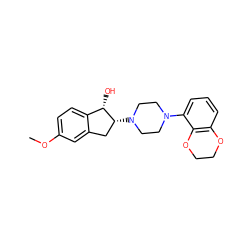 COc1ccc2c(c1)C[C@@H](N1CCN(c3cccc4c3OCCO4)CC1)[C@H]2O ZINC000013471773