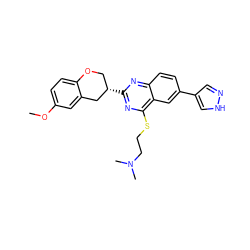 COc1ccc2c(c1)C[C@@H](c1nc(SCCN(C)C)c3cc(-c4cn[nH]c4)ccc3n1)CO2 ZINC000066097299