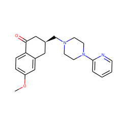 COc1ccc2c(c1)C[C@H](CN1CCN(c3ccccn3)CC1)CC2=O ZINC000013589197