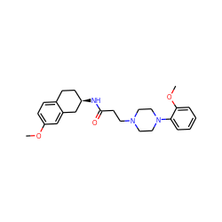 COc1ccc2c(c1)C[C@H](NC(=O)CCN1CCN(c3ccccc3OC)CC1)CC2 ZINC000027555389