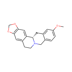 COc1ccc2c(c1)C[C@H]1c3cc4c(cc3CCN1C2)OCO4 ZINC000084726854