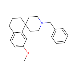 COc1ccc2c(c1)C1(CCC2)CCN(Cc2ccccc2)CC1 ZINC000013455541