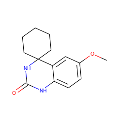 COc1ccc2c(c1)C1(CCCCC1)NC(=O)N2 ZINC000028370581