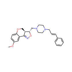 COc1ccc2c(c1)C1=NO[C@@H](CN3CCN(C/C=C/c4ccccc4)CC3)[C@@H]1CO2 ZINC000022930604