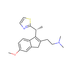 COc1ccc2c(c1)CC(CCN(C)C)=C2[C@@H](C)c1nccs1 ZINC000049110002