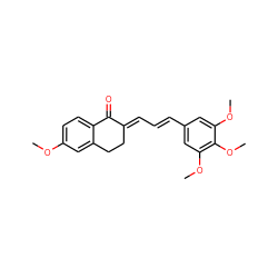 COc1ccc2c(c1)CC/C(=C\C=C\c1cc(OC)c(OC)c(OC)c1)C2=O ZINC000169306987