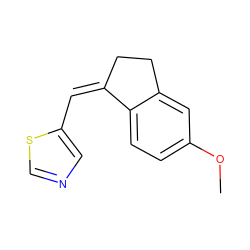 COc1ccc2c(c1)CC/C2=C/c1cncs1 ZINC000100377036