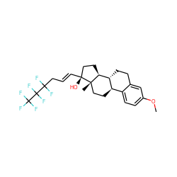 COc1ccc2c(c1)CC[C@@H]1[C@@H]2CC[C@@]2(C)[C@H]1CC[C@@]2(O)/C=C/CC(F)(F)C(F)(F)C(F)(F)F ZINC000064539909