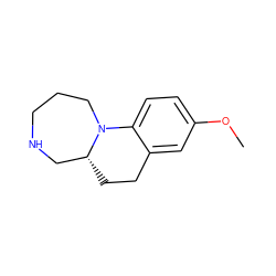 COc1ccc2c(c1)CC[C@@H]1CNCCCN21 ZINC001772571594