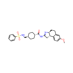 COc1ccc2c(c1)CC[C@@H]1N=C(NC(=O)[C@H]3CC[C@H](CNS(=O)(=O)c4ccccc4)CC3)C[C@@H]21 ZINC000253863839