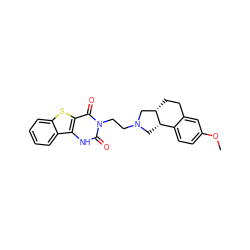 COc1ccc2c(c1)CC[C@H]1CN(CCn3c(=O)[nH]c4c(sc5ccccc54)c3=O)C[C@@H]21 ZINC000013807850