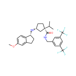 COc1ccc2c(c1)CC[C@H]2N[C@@H]1CC[C@@](C(=O)NCc2cc(C(F)(F)F)cc(C(F)(F)F)c2)(C(C)C)C1 ZINC000096284300