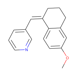 COc1ccc2c(c1)CCC/C2=C/c1cccnc1 ZINC000100056327