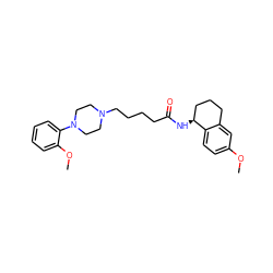 COc1ccc2c(c1)CCC[C@@H]2NC(=O)CCCCN1CCN(c2ccccc2OC)CC1 ZINC000013586513