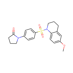 COc1ccc2c(c1)CCCN2S(=O)(=O)c1ccc(N2CCCC2=O)cc1 ZINC000022023604