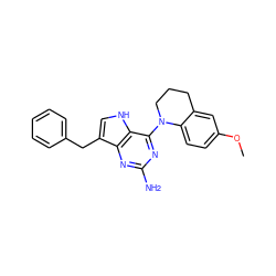 COc1ccc2c(c1)CCCN2c1nc(N)nc2c(Cc3ccccc3)c[nH]c12 ZINC001772612146