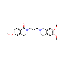 COc1ccc2c(c1)CCN(CCCN1CCc3cc(OC)c(OC)cc3C1)C2=O ZINC000096285655