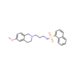 COc1ccc2c(c1)CCN(CCCNS(=O)(=O)c1cccc3ccccc13)C2 ZINC000013584499