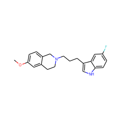 COc1ccc2c(c1)CCN(CCCc1c[nH]c3ccc(F)cc13)C2 ZINC000029551073