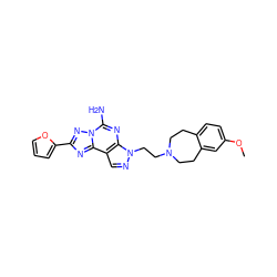 COc1ccc2c(c1)CCN(CCn1ncc3c1nc(N)n1nc(-c4ccco4)nc31)CC2 ZINC000034047832