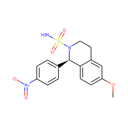 COc1ccc2c(c1)CCN(S(N)(=O)=O)[C@@H]2c1ccc([N+](=O)[O-])cc1 ZINC000073166948