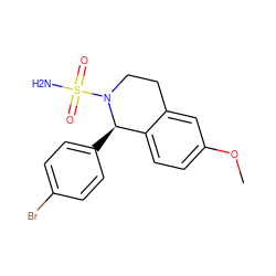 COc1ccc2c(c1)CCN(S(N)(=O)=O)[C@@H]2c1ccc(Br)cc1 ZINC000073159315