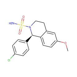 COc1ccc2c(c1)CCN(S(N)(=O)=O)[C@@H]2c1ccc(Cl)cc1 ZINC000073141960