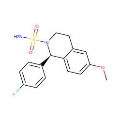 COc1ccc2c(c1)CCN(S(N)(=O)=O)[C@@H]2c1ccc(F)cc1 ZINC000073142055