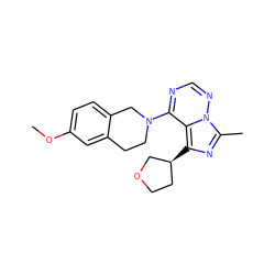 COc1ccc2c(c1)CCN(c1ncnn3c(C)nc([C@H]4CCOC4)c13)C2 ZINC000169711717